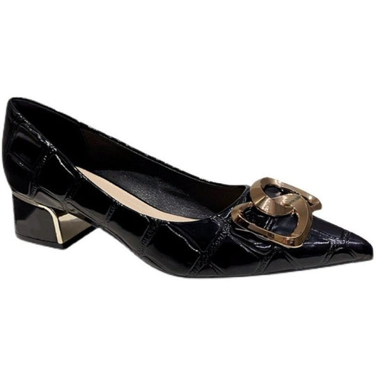 Damen elegante Ballerinas mit modischer Schmuckschließe EB