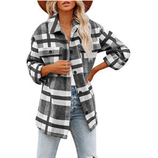 Damen Flanelljacke im lässigen Karomuster EB