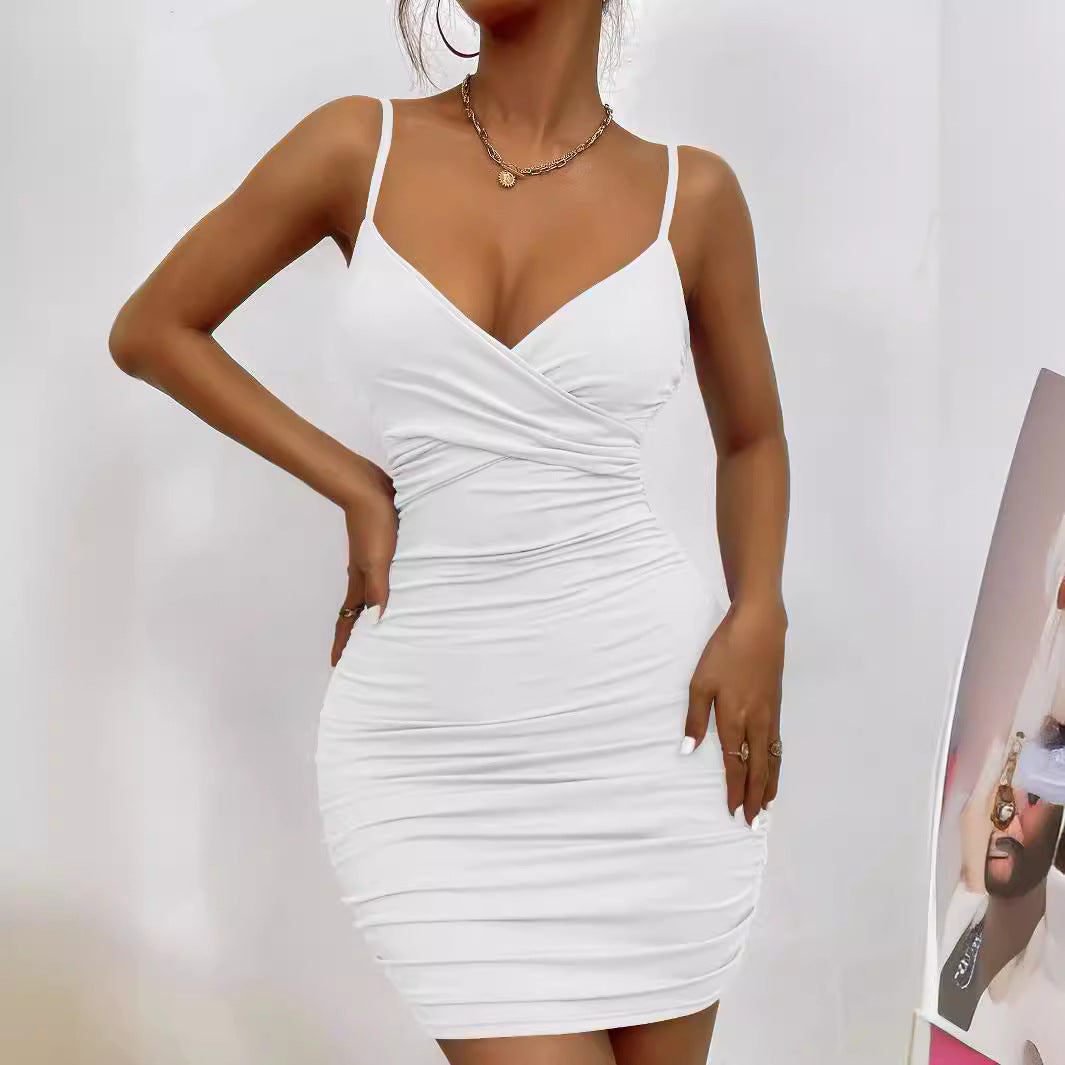 Damen Figurbetontes Wickelkleid mit Raffung EB