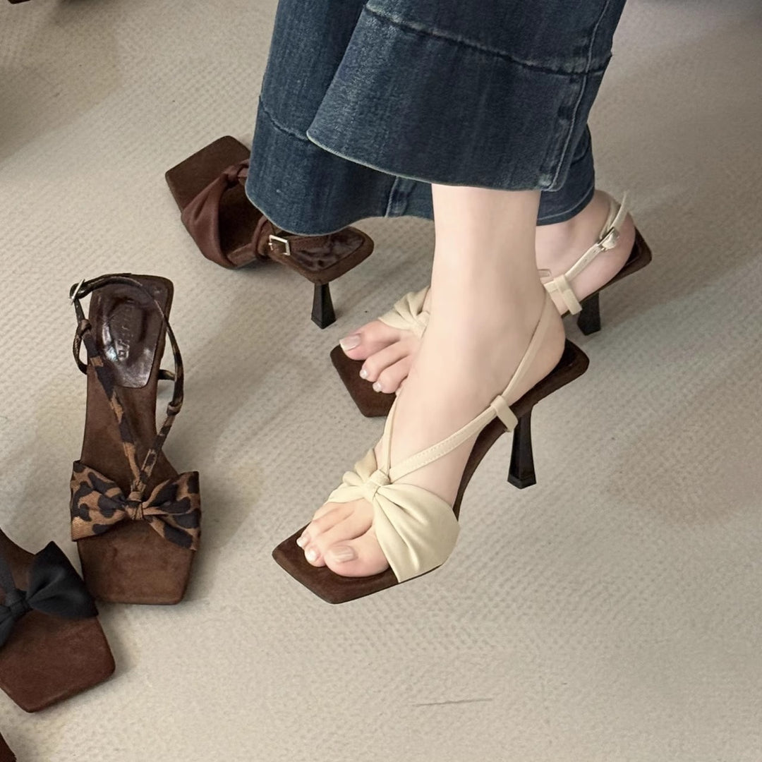 Damen Elegante Slingback-Pumps mit modischem Knoten-Design und schickem Absatz EB