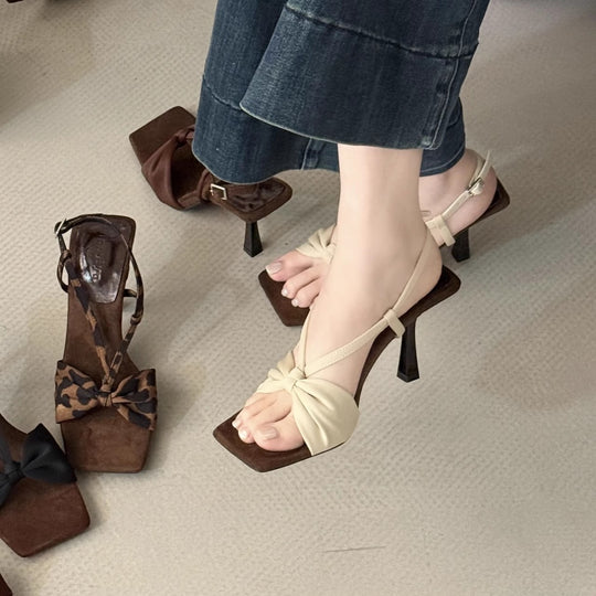 Damen Elegante Slingback-Pumps mit modischem Knoten-Design und schickem Absatz EB