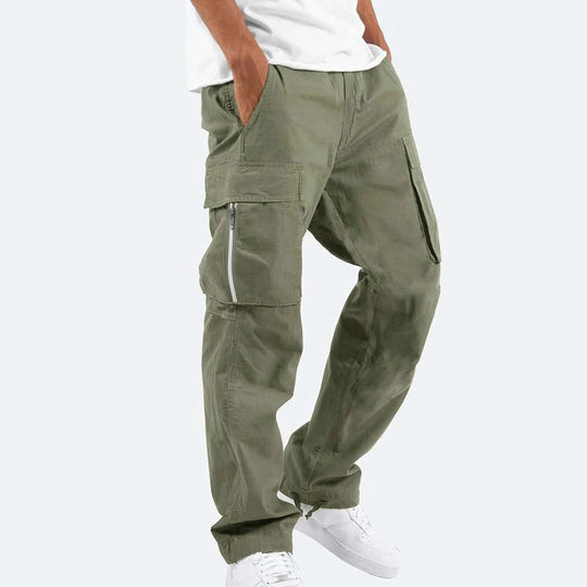 Herren robuste Cargo-Jeans mit seitlichen Reißverschlusstaschen EB