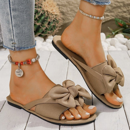 Damen modische Slides mit stilvollem Schleifen-Design EB