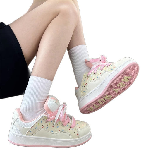 Damen Sportliche Sneaker mit buntem Konfetti-Muster und atmungsaktiver Oberflächentechnologie EB