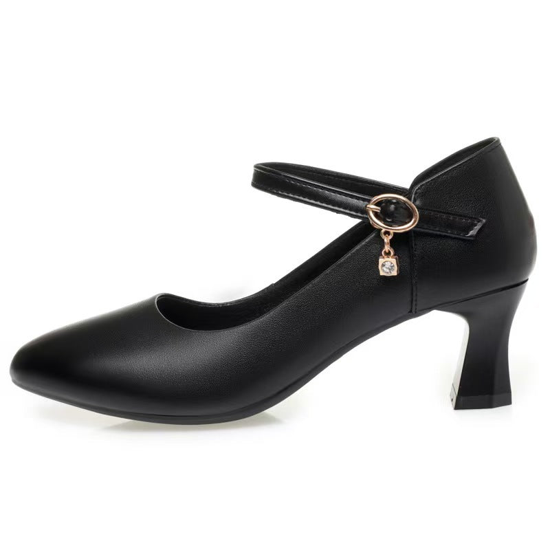Damen Mary Jane Pumps mit komfortablem Blockabsatz und modischem Schnallenakzent EB
