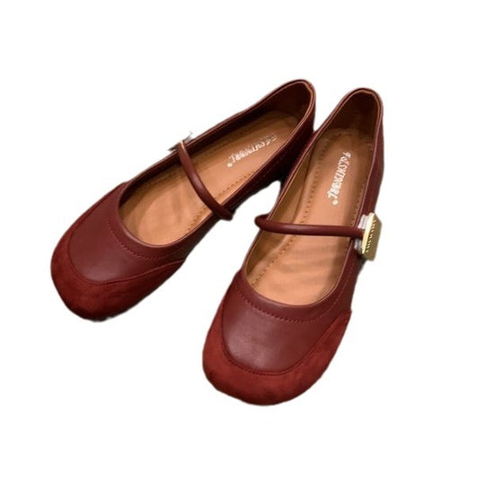 Damen elegante Mary Jane Ballerinas mit modischem Riemchen und bequemer Innenpolsterung EB