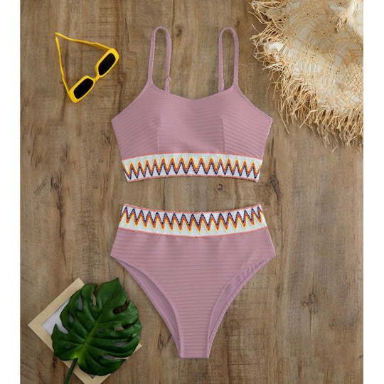 Damen Bunt gemusterter Bikini EB