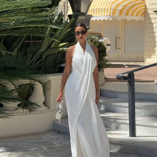 Damen Maxikleid mit eleganter Wickeloptik EB
