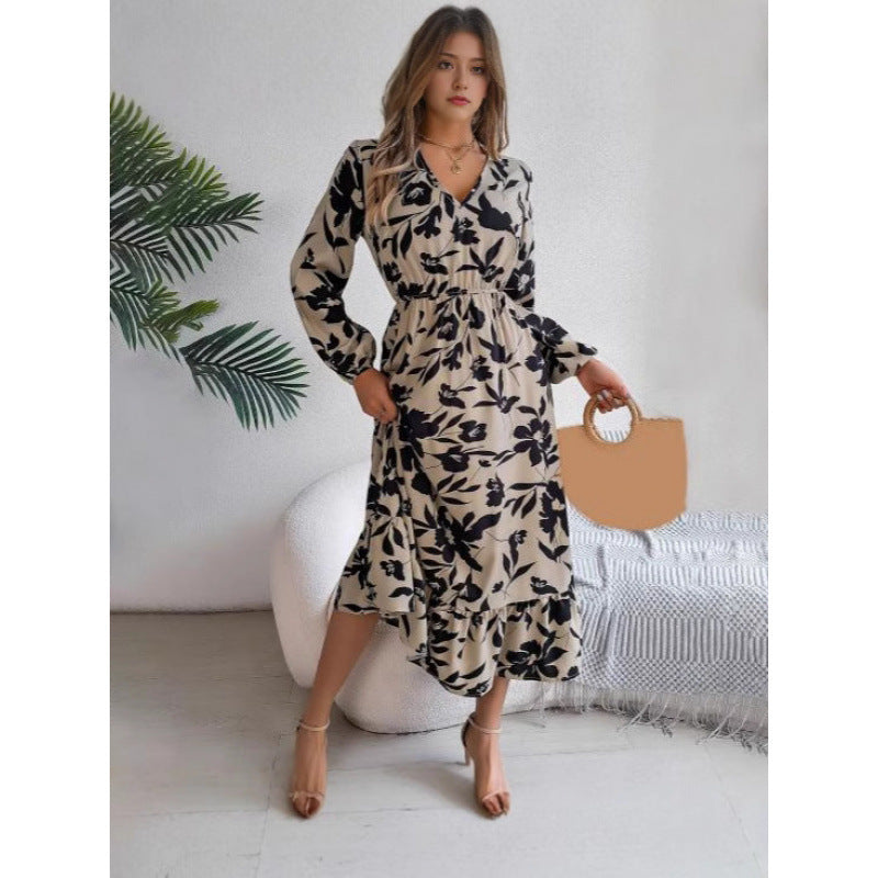 Damen Maxi-Kleid mit blumigem Muster EB