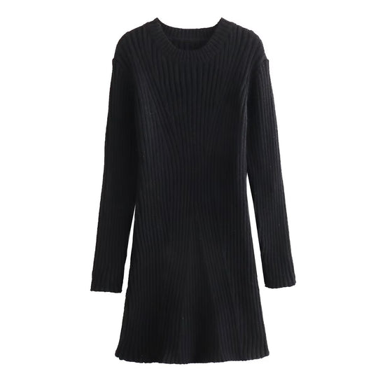 Damen Strickkleid mit modernem Rippendesign EB