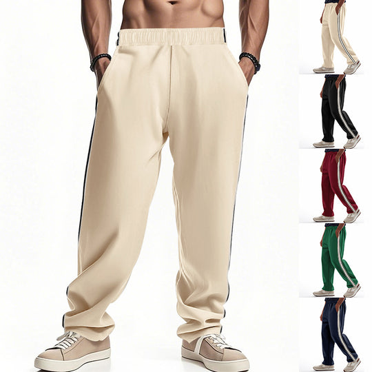Herren Sportliche Freizeithose mit seitlichen Streifen und elastischem Bund EB