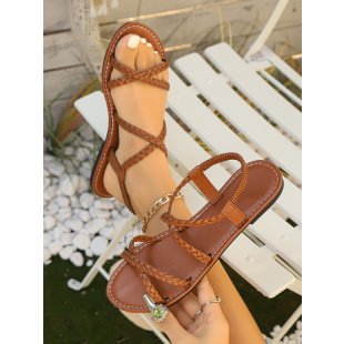 Damen Riemchen-Sandalen mit geflochtenen Details EB