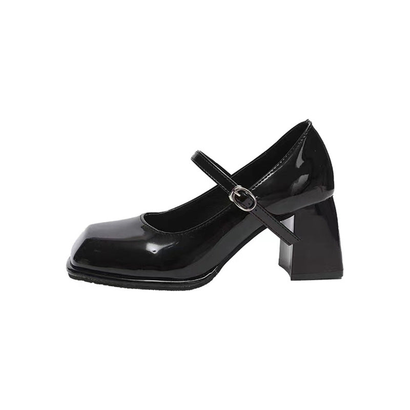 Damen elegante Absatzschuhe mit Blockabsatz und Riemchen EB