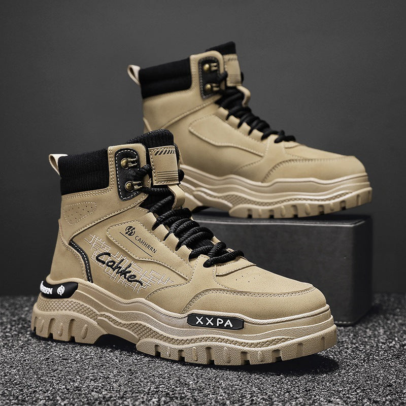 Damen trendige und robuste High-Top Boots mit gepolsterter Knöchelpartie und rutschfester Sohle EB