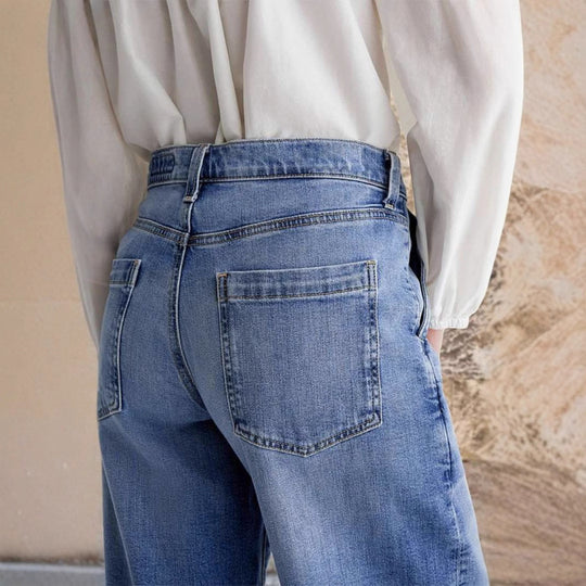 Damen Weit geschnittene Jeanshose im eleganten Stil EB