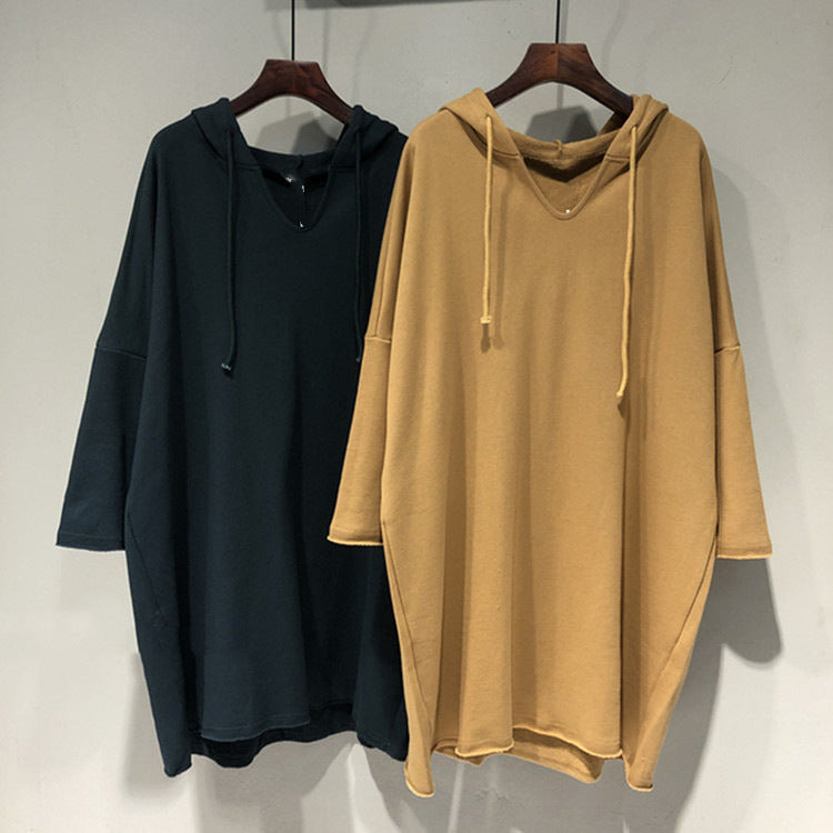 Damen Hoodie-Kleid mit großzügigem Schnitt und Kapuze EB