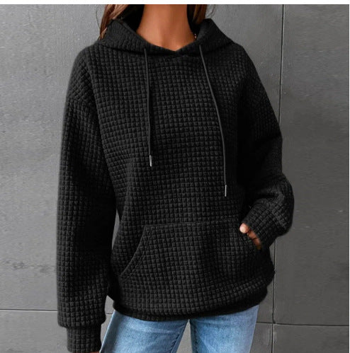 Damen Kapuzenpullover aus strukturiertem Material EB