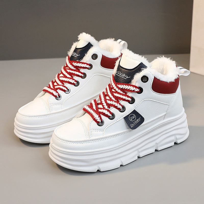 Damen Winterliche High-Top Sneakers mit luxuriösem Fleece-Futter EB