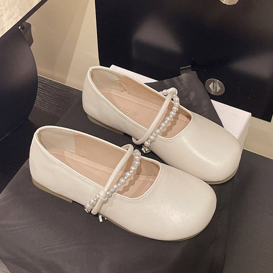 Damen elegante Ballerinas mit Perlenakzenten EB