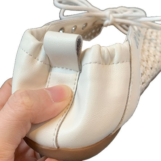 Damen Freizeit-Sneaker aus feinem Leder mit raffiniertem Geflecht EB