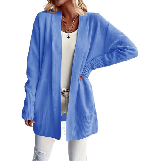 Damen Strickjacke mit offenem Schnitt und Rippstruktur EB
