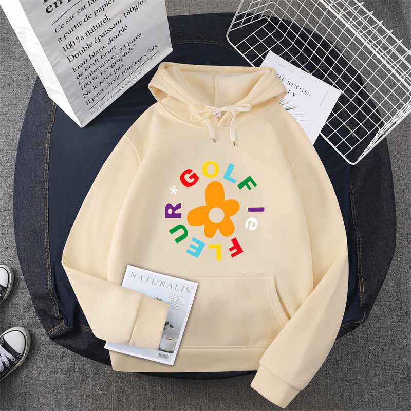 Damen Kapuzenpullover mit kreativem Blumen-Grafikdesign und bequemer Passform EB