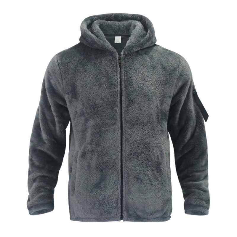 Herren Fleecejacke mit weichem Innenfutter und Kapuze EB