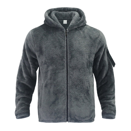 Herren Fleecejacke mit weichem Innenfutter und Kapuze EB