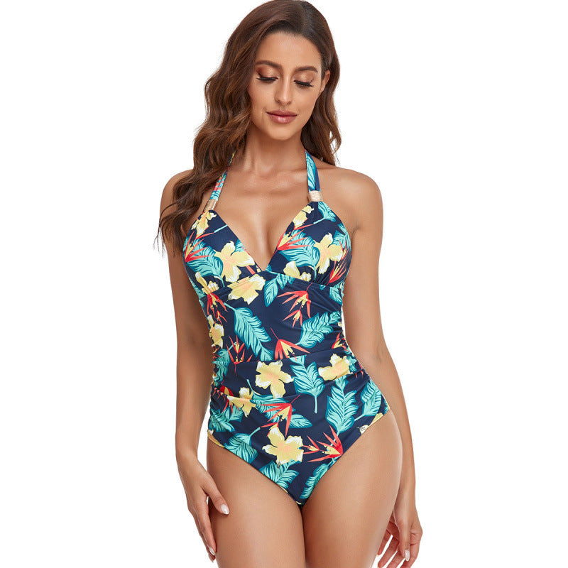 Damen Eleganter Badeanzug mit floralem Design EB