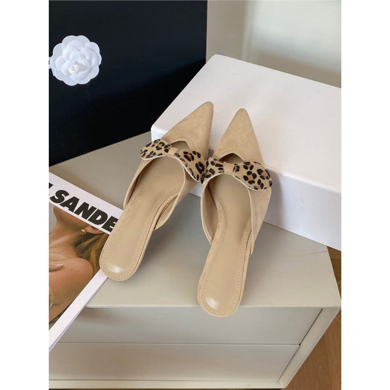 Damen spitze Slingback Mules mit zierlicher Schleifenverzierung EB