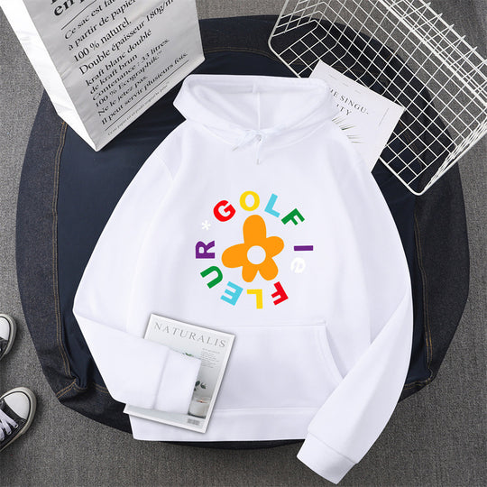 Damen Kapuzenpullover mit kreativem Blumen-Grafikdesign und bequemer Passform EB