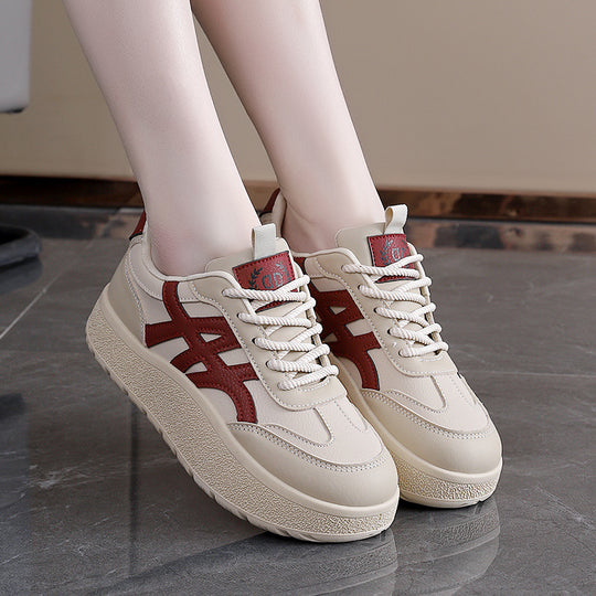 Damen Sportliche Plateau Sneakers mit ergonomischer Dämpfung und atmungsaktiver Oberfläche EB