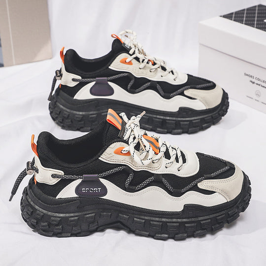 Damen Sportliche Chunky Sneakers mit rutschfester Profilsohle und atmungsaktivem Obermaterial EB