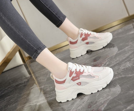 Damen Fashion Sneakers mit atmungsaktiver Mesh-Oberfläche und dämpfender Sohle EB