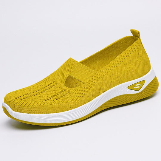 Damen bequeme Slip-On Schuhe mit atmungsaktiver Strickoberfläche EB