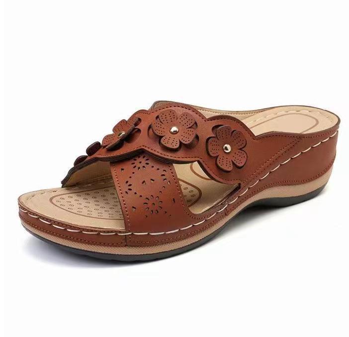 Damen Sandalen mit floralen Akzenten EB