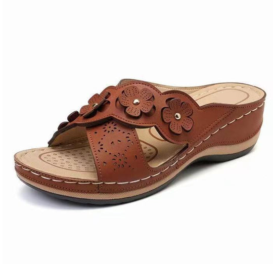 Damen Sandalen mit floralen Akzenten EB