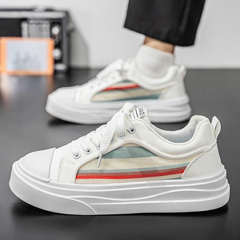 Damen modische Plattform Sneakers mit atmungsaktiver Oberflächenstruktur EB