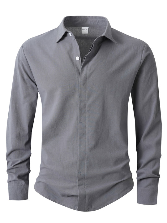 Herren Elegantes Casual-Hemd mit Slim-Fit Schnitt EB