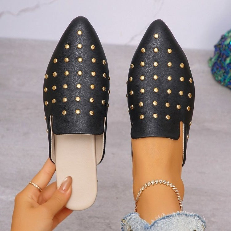 Damen offene Slipper mit funkelnden Nieten EB