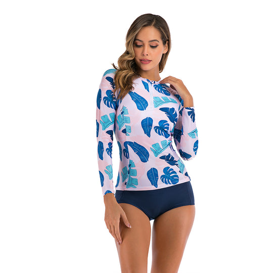 Damen Langarm-Surfuanzug mit floralem Motiv EB