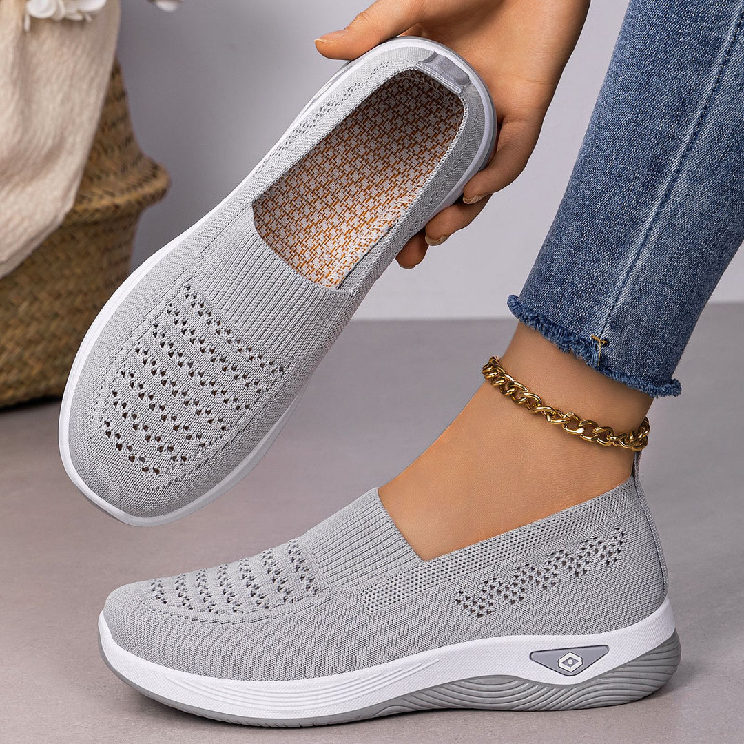 Damen Bequeme und atmungsaktive Slip-On Sneakers mit elastischem Obermaterial EB 1774525960