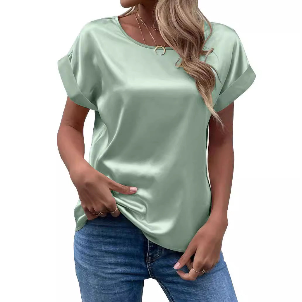 Damen Satin Bluse EB