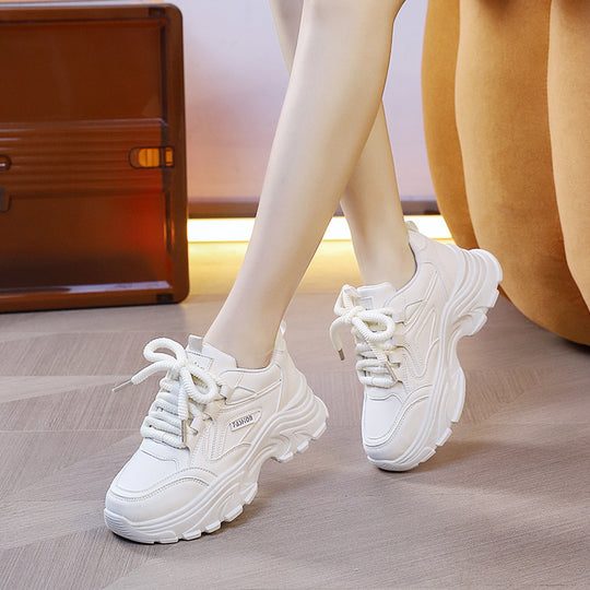 Damen modische Lauf-Sneaker mit dicker Profilsohle und atmungsaktivem Obermaterial EB