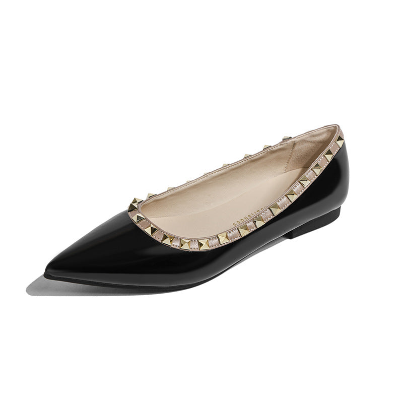 Damen schicke Ballerinas mit glamourösen Nietenverzierungen EB