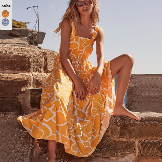 Damen Maxikleid mit angesagtem Grafikmuster EB