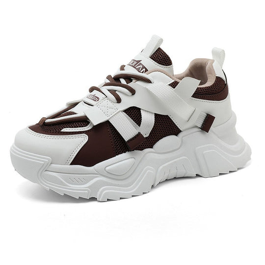 Damen modische Chunky Sneakers mit atmungsaktivem Obermaterial und dämpfendem Profil EB