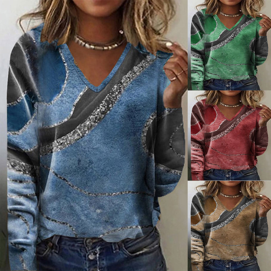 Damen Langarm-Pullover mit grafischem Muster EB