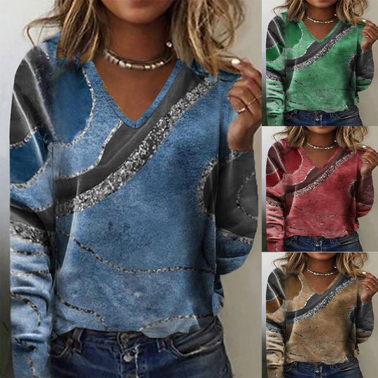 Damen Langarm-Pullover mit grafischem Muster EB