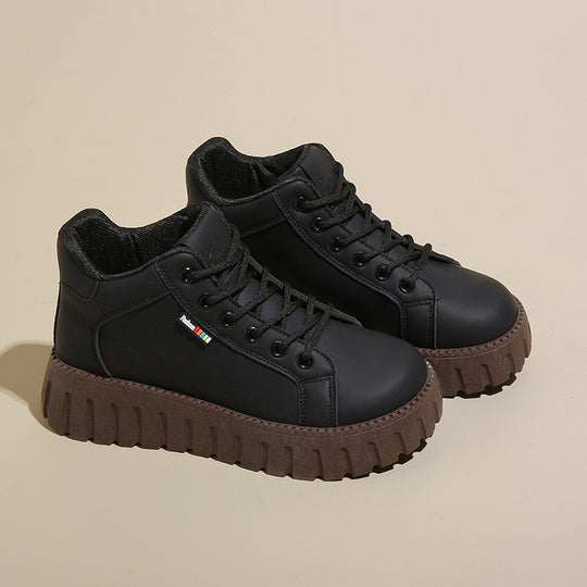 Damen High-Top Sneakers mit dicker Gummi-Laufsohle und wasserabweisendem Obermaterial EB
